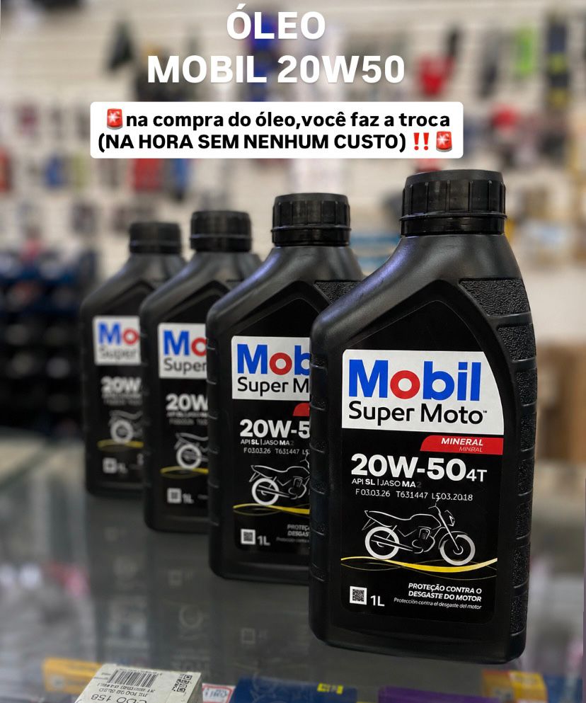 Óleo Mobil 20W50 para motocicletas